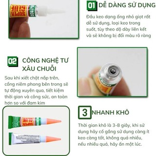 Tuýp keo dán đa năng siêu dính Ante Super Glue giống keo 502 chuyên dùng dán giày dép, nhựa, kính, đồ da, kim loại,...