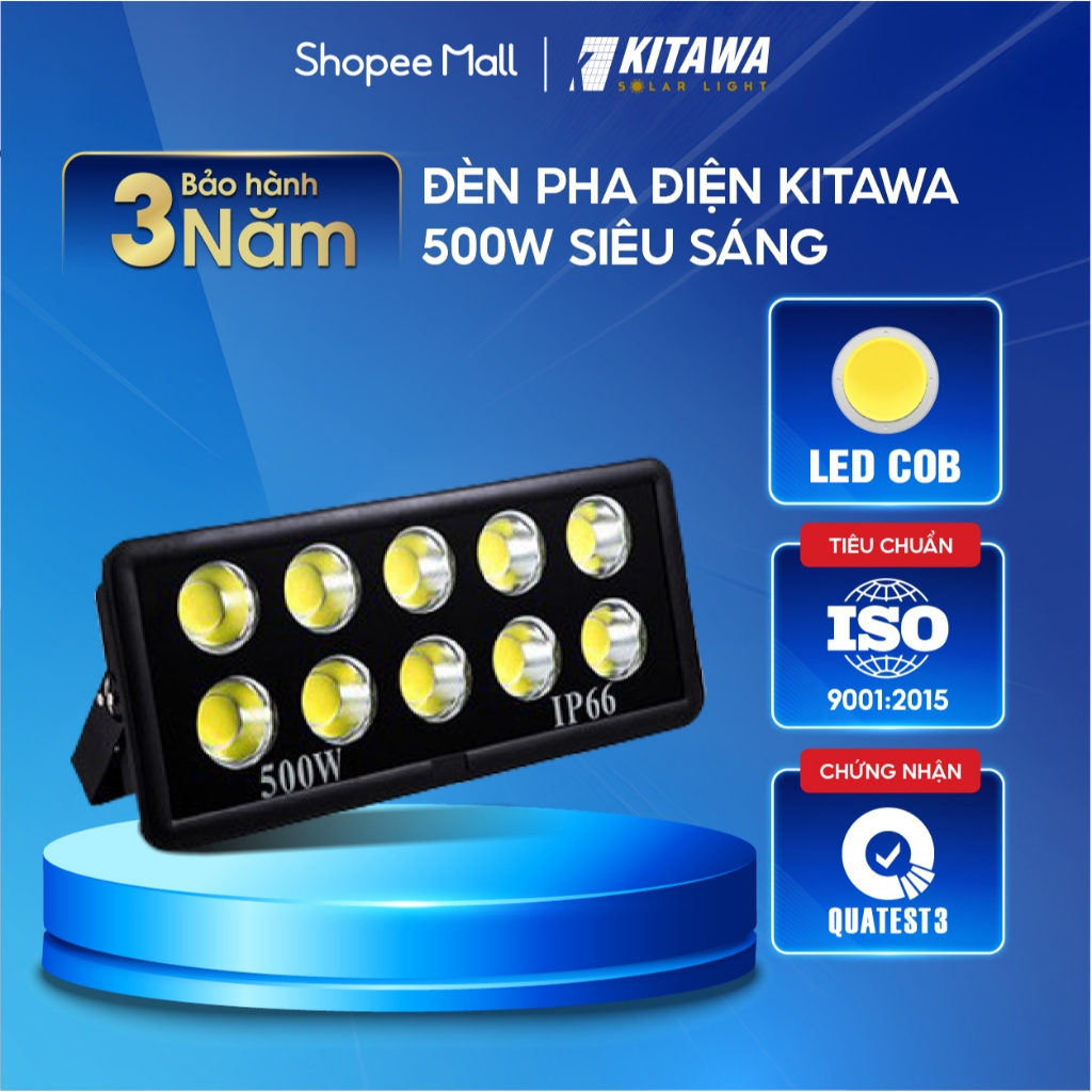 Đèn Pha LED Điện 500W Hình Cốc Chống Chói Ánh Sáng Trắng KITAWA AC.DP01.500