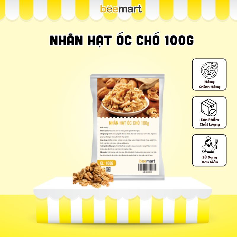 Nhân Hạt Óc chó gói 100gr dùng làm bánh kẹo, sữa hạt