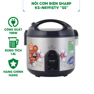  Nồi cơm điện Sharp KS-NR191STV ''SS'' dung tích 1.8L - Hàng chính hãng bảo hành 12 tháng. 