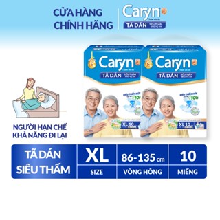 Bộ 2 Tã/Bỉm dán người lớn siêu thấm Caryn dành cho người hạn chế khả năng đi lại Size XL (10/20pcs)