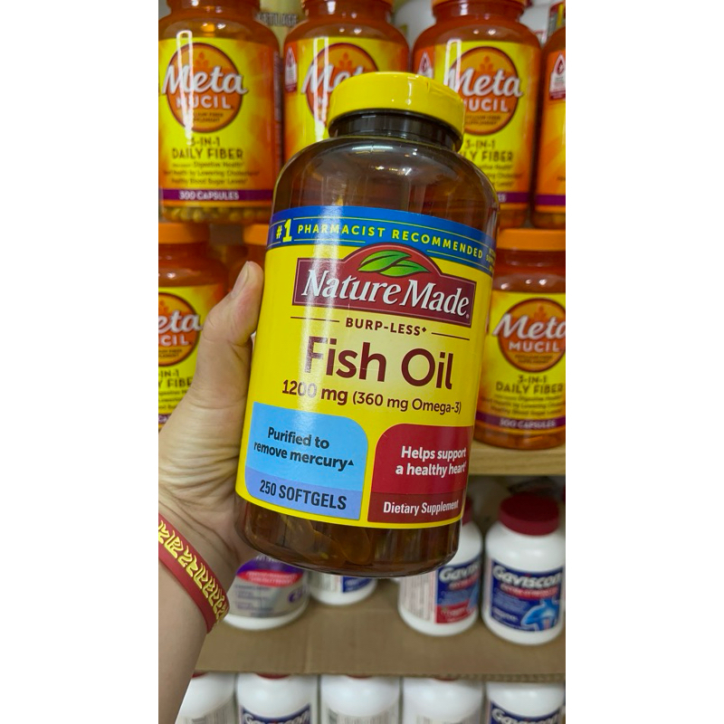 Viên Uống Bổ Sung Dầu Cá Nature Made Fish Oil 1200mg hộp 250 viên