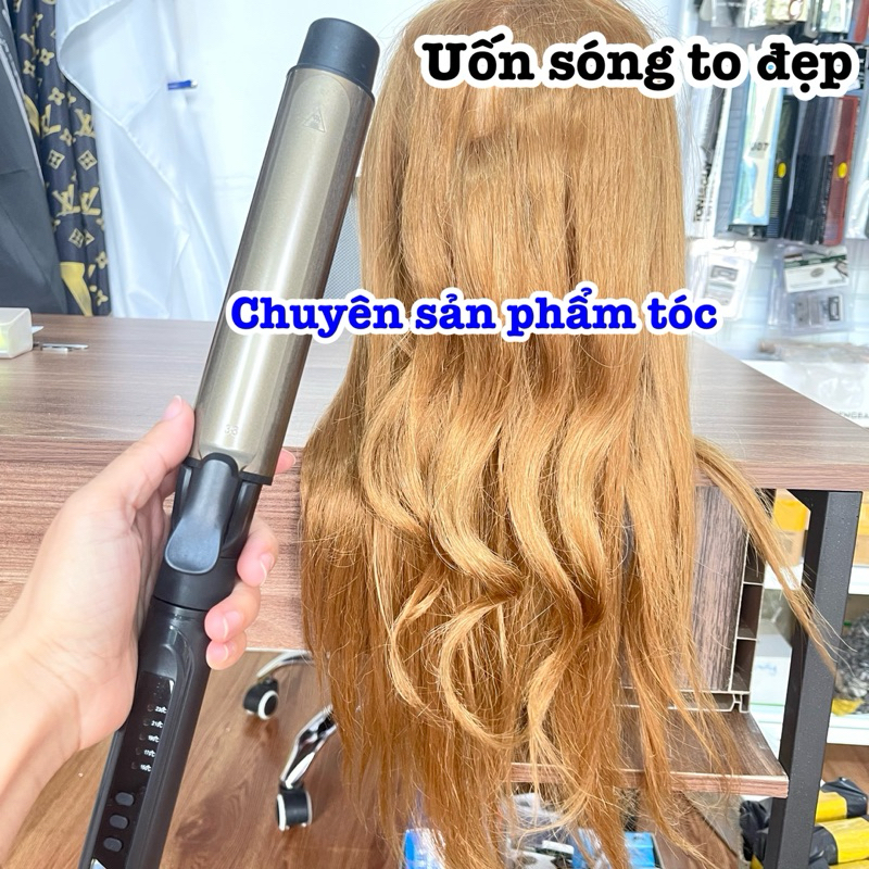 ✅Máy uốn tóc Pro size lớn 38mm xoay trục cao cấp chính hãng 5 mức nhiệt độ 140-220°C đèn LED hiển thị khóa xoay 360°