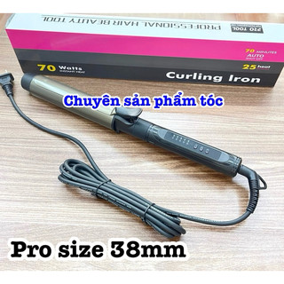 ✅Máy uốn tóc Pro size lớn 38mm xoay trục cao cấp chính hãng 5 mức nhiệt độ 140-220°C đèn LED hiển thị khóa xoay 360°