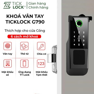 Khóa vân tay TickLock G790 cho cửa cổng Ngoài Trời, Chống nước IP68, Nhiều cách mở khóa, Ứng dụng TTLock, BH 24 Tháng