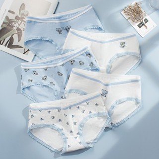 (CTG14) Loại 1 - Quần Chíp Tam Giác, Quần Lót cho Bé Gái, Mẫu Gấu Xanh  30-60kg, Cotton kháng khuẩn an toàn cho bé