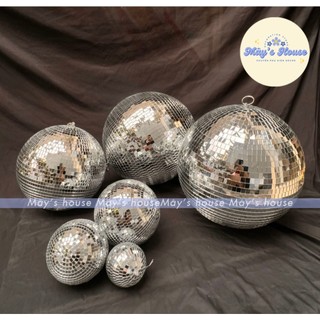 Quả cầu tráng gương bạc, quả cầu disco balls,trái châu 25cm, 30cm, 40cm (hàng sẵn) KHÔNG KÈM MÔ TƠ