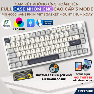 Bàn Phím Cơ Full Nhôm CNC Attack Shark X86 LED RGB, 3 Mode, Hotswap 5 Pin Mạch Xuôi, Núm Xoay App