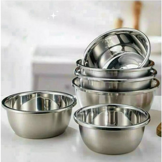  Thau Inox Chậu Inox Sâu Lòng Đa Năng ,Kích Thước Miệng 18-40cm Chắc Chắn Bền Đẹp An Toàn 