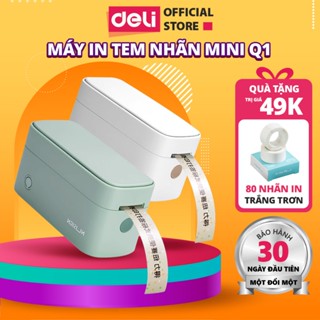 Máy In Nhãn Mini DELI Q1 Máy In Nhiệt Cầm Tay, Kết Nối Bluetooth, Tem Nhãn QRCode, Mã Vạch, Sticker