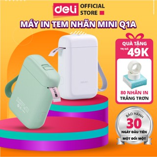 Máy In Nhãn Mini DELI Q1A Máy In Nhiệt Cầm Tay, Kết Nối Bluetooth, Tem Nhãn QRCode, Mã Vạch, Sticker