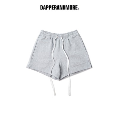 Quần Short Nỉ DAPPERANDMORE "SHORT EMBROIDERED LOGO" Thêu Logo 100% Cotton 450GSM  - Xám