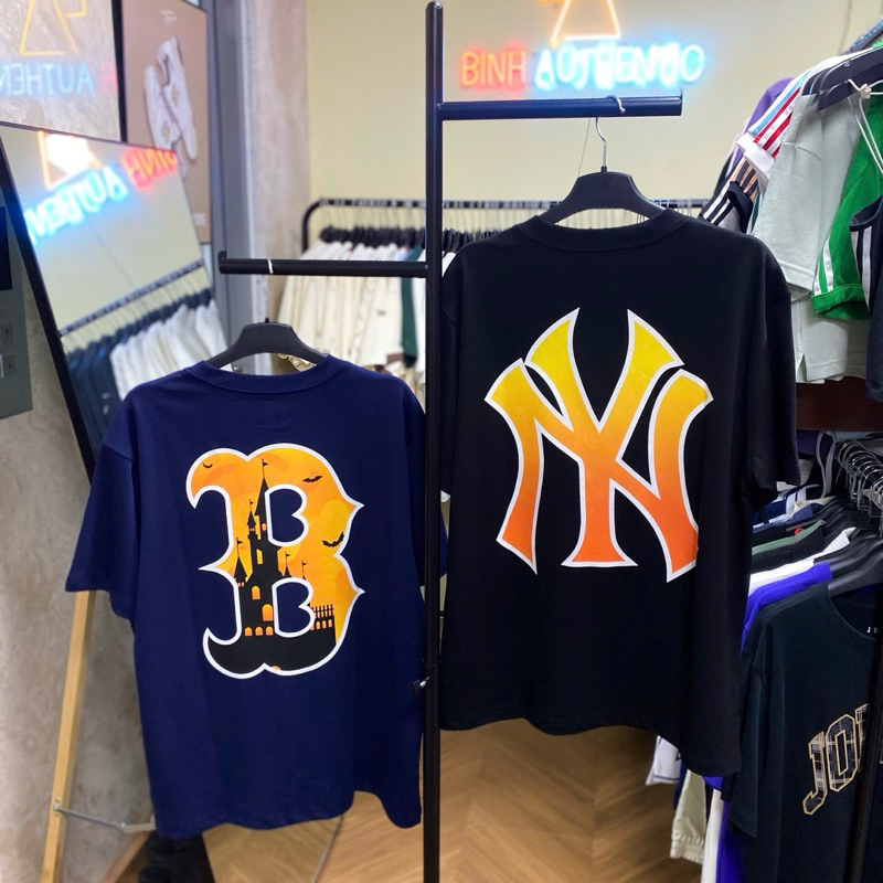 Chính Hãng Áo thun New Era Bí Ngô Halloween Navy B v Đen NY shop Binh Authentic VN