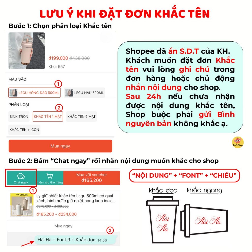 Ly giữ nhiệt khắc tên COFFEE 530ml, ly giữ nhiệt inox 316 kiểu dáng hiện đại có dây xách - TUHUHOUSE | BigBuy360 - bigbuy360.vn