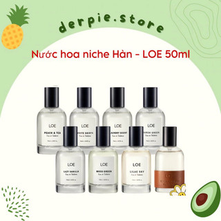    50ML FULLBOX   Nước hoa niche Hàn unisex LOE EDT : White Shirts   Peach & Tea   Lilac Sky ... mùi thanh sạch trong 