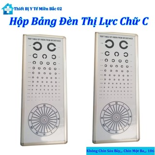 Hộp bảng đèn thị lực chữ c