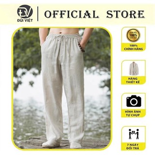 Quần ống rộng nam Đũi Việt chất liệu linen mềm mát, Quần Mặc Đi Biển Cho Nam