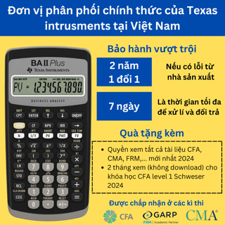 [Lô mới nhất 06.24] Máy tính tài chính BA II Plus Fullbox, mẫu mới nhất, tặng kèm tài liệu CFA, CMA, FRM 2025