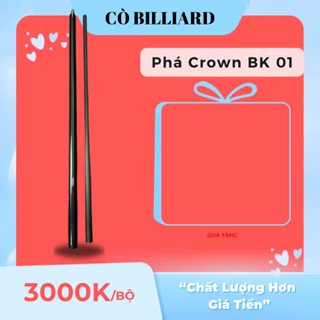  Cơ bida lỗ Thuần Phá Crown cues break BK 01   ngọn full carbon   