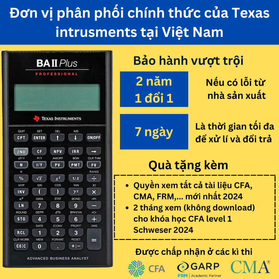Texas Instruments Máy Tính Tài chính BA II Plus Professional, Fullbox, mẫu mới nhất