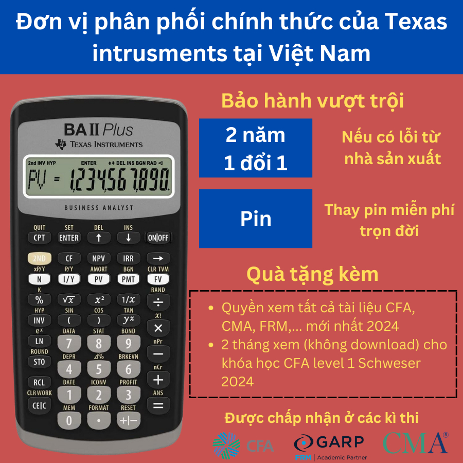 [Lô mới nhất 12.24] Máy tính tài chính BA II Plus Fullbox, mẫu mới nhất