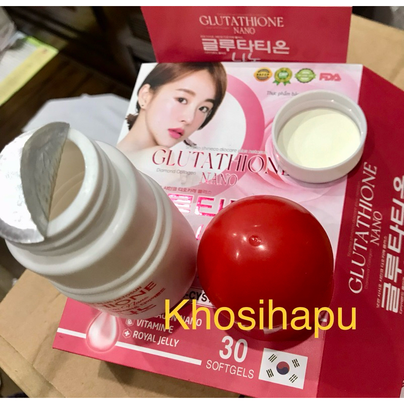 Viên uống trắng da Glutathione 16000mg Diamond Collagen Nano lô hội chống oxy hoá da đẹp da sáng mịn giảm nám 30v