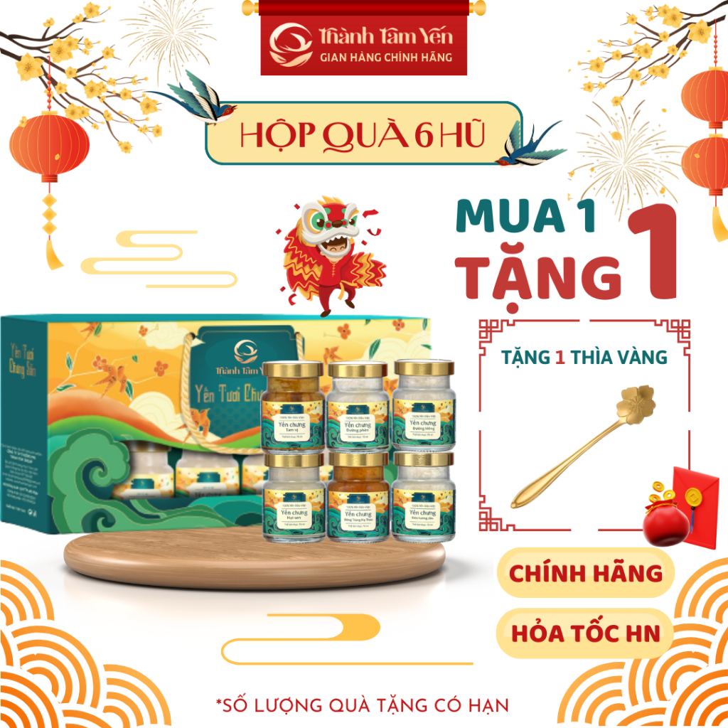 [Set 6 Hũ] Yến Chưng Sẵn 30% Tổ yến/hũ 70ml -Nước Yến Thành Tâm Yến -Quà Sinh Nhật-Quà Biếu Tặng
