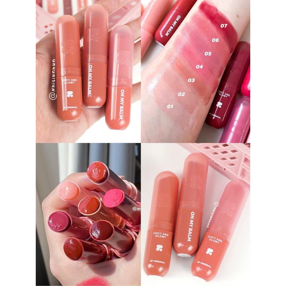[2P ORIGINAL] Son dưỡng có màu Oh My Balm 2P Original nội địa Thái