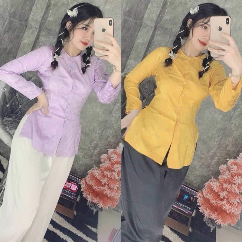 Bà Ba Gấm # Quần Áo Nữ Jacket Top Kem Dress Women # Đồ Lam Đi Chùa