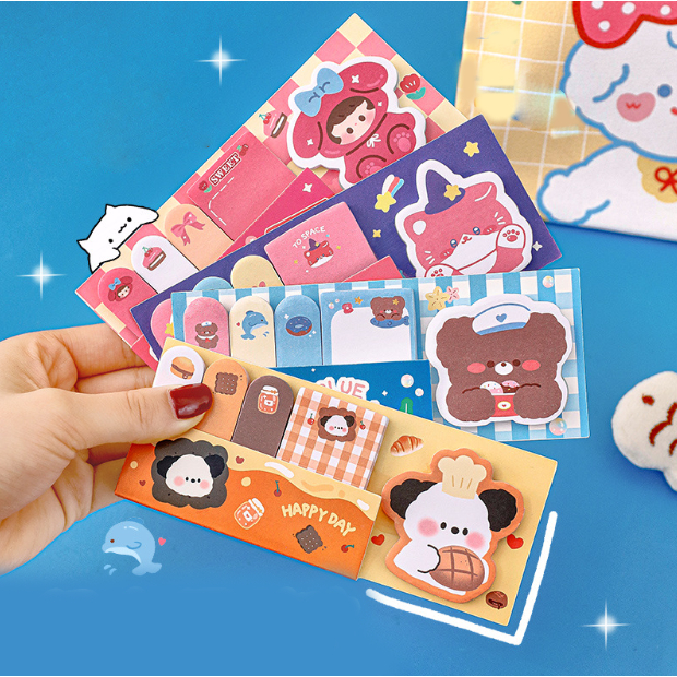 stick marker gấu thỏ giấy N53 ghi chú cute dễ thương