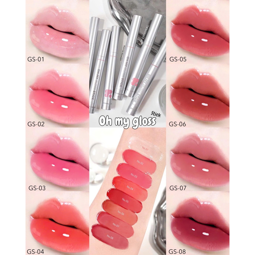 [2P ORIGINAL] Son Thỏi 2P ORIGINAL Dạng Gloss Mềm Môi Căng Bóng Vỏ Bạc Oh My Gloss Stick 2.5g