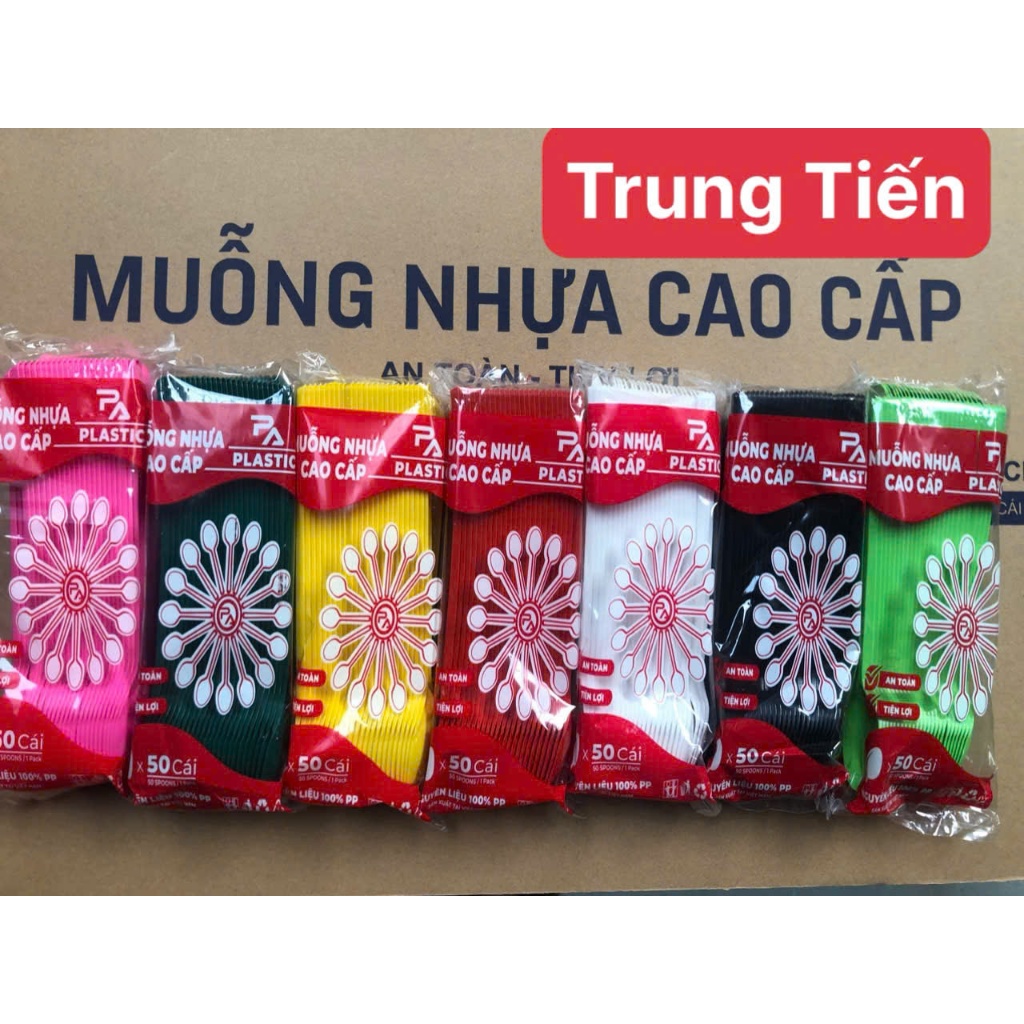 COMBO 100 CÁI MUỖNG CÁN DÀI 20CM DÙNG CHO TRÀ SỮA