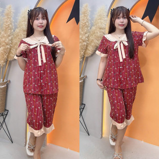 BỘ LỮNG MẶC NHÀ CHẤT LỤA kiểu cỏi bèo cột nơ dễ thương BIGSIZE 60kg đến 95kg