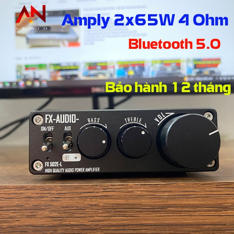 Amply FX-AUDIO 502E-L Class D Công Suất 2x65W 4 Ohm- Bluetooth 5.1 - có kèm nguồn