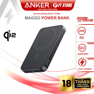 Sạc dự phòng hít từ tính Anker được chứng nhận Qi2 15W MagGo A1664 siêu mỏng 10.000mAh - BH18T