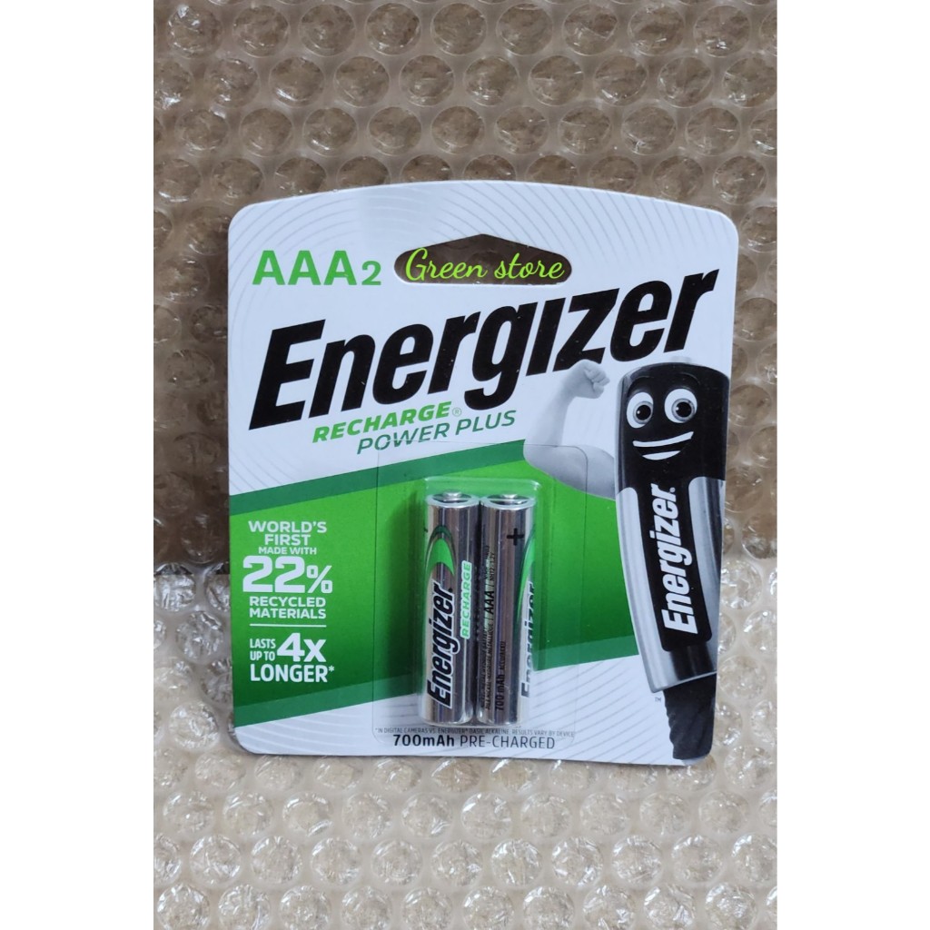 Vỉ 2 viên pin sạc AAA Energizer Recharge Power Plus 700mAh 1.2V - Made in Japan