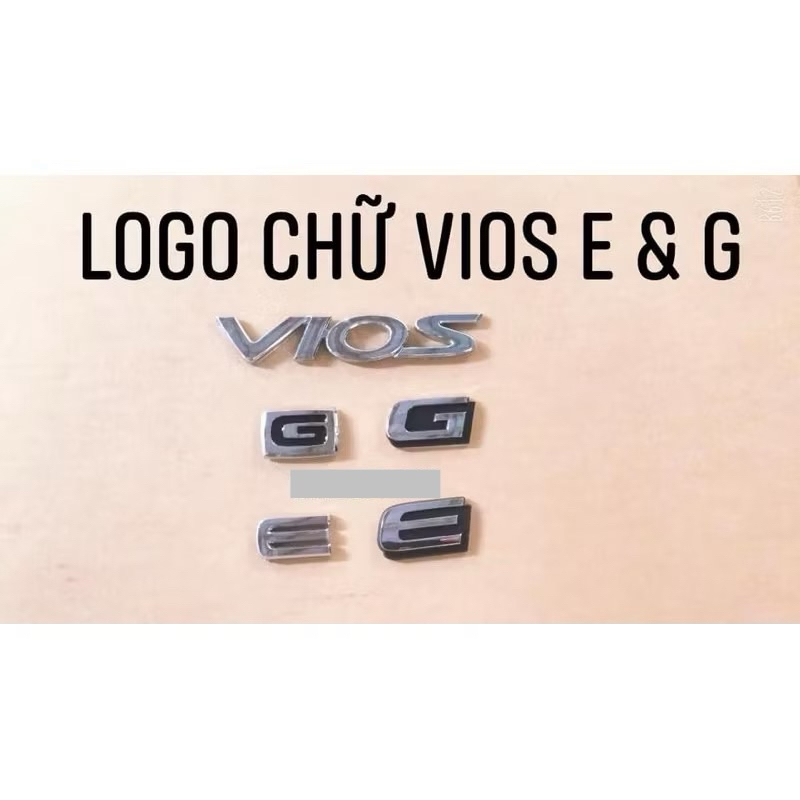 chữ nổi VIOS E G dán đuôi xe