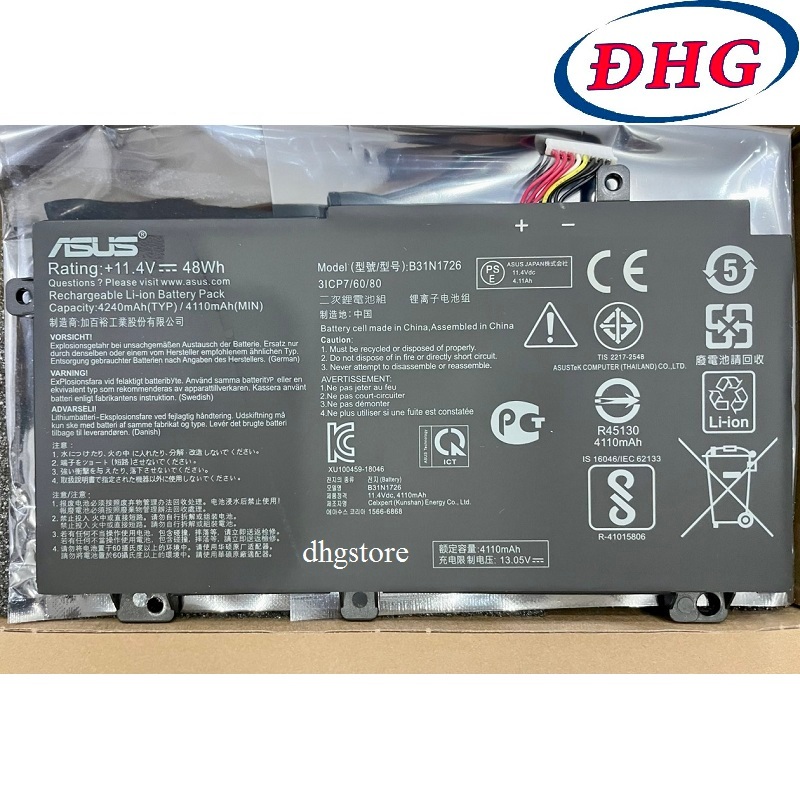 Pin laptop Asus Gaming FA506 FA506NF FA506I FX80 FX80GE FA506II FA506IH B31N1726 48Wh Cáp Ngắn
