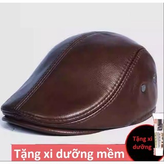 Mũ beret mũ nồi nam 100% da bò bền xịn đẹp cho bố cho ông