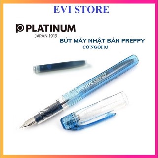 Bút máy Platinum Preppy xanh ngòi F 03 Nhật Bản / Bút mực thế hệ mới tặng kèm 1 ống mực cùng màu bút