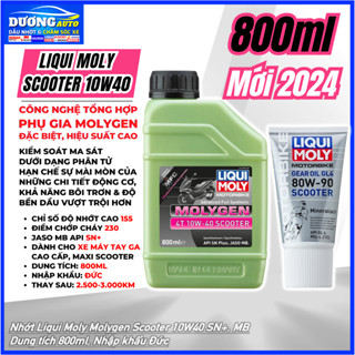  Liqui Moly Molygen Scooter 10W40 800ml 21896 -Nhập khẩu Đức Nhớt Liqui Moly Scooter Dầu Nhớt Công Nghệ Tổng Hợp Cao Cấp 