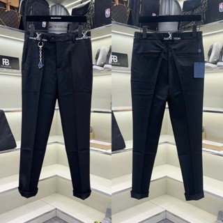  Quần tây âu nam Eo Vì slimfit vải chéo 79 thêu logo chữ hai bên eo phối móc khoá logo cao cấp QA41P 