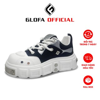 Giày Thể Thao Nam GLOFA - G50, Giày Nam Cao Cấp 2 Màu Cá Tính, Giày Da Siêu Mềm, Đế Cao Su Non Giả Đinh Hầm Hố Cao 5cm