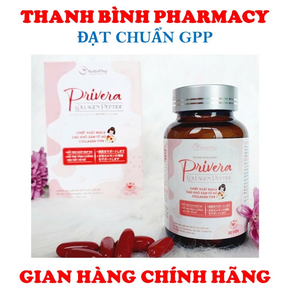 PRIVERA COLLAGEN PEPTID-BỔ SUNG NỘI TIẾT TỐ NỮ-CHỐNG LÃO HÓA-LÀM ĐẸP DA-GIẢM SẠM NÁM-TPCN