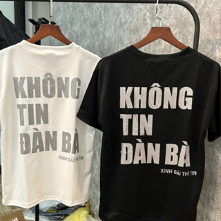 Áo Thun KHÔNG TIN ĐÀN BÀ in kim tuyến Unisex Form Rộng Chất Liệu Cotton, Áo Phông Tay Lỡ Sinsoledad Mẫu Hotrend 2025
