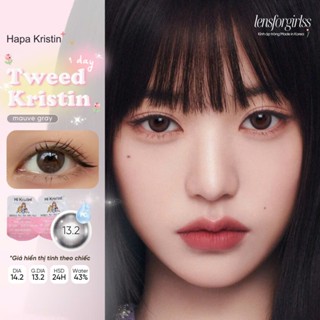  LENS WONYOUNG | Kính áp tròng 1 NGÀY TWEED MAUVE GRAY chính hãng HAPAKRISTIN KOREA | Lens cận 1 ngày | LENSFORGIRLSS 