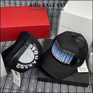 Mũ nón lưỡi trai nam nữ DSQ kaki cotton thêu khung Dsquared2 lá phong in chữ graffiti phối lưới (09)