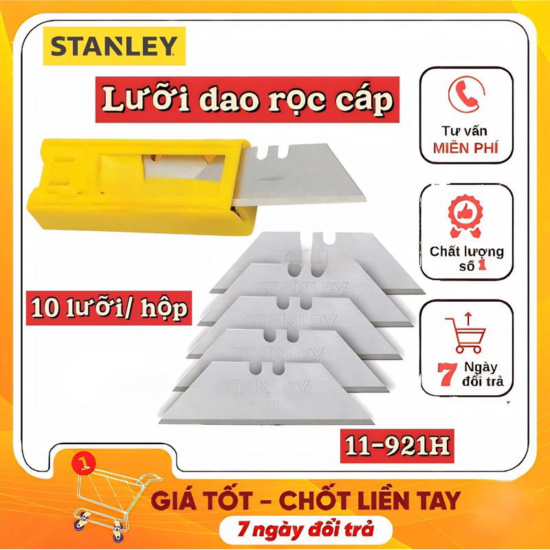 Lưỡi dao rọc cáp thẳng STANLEY 11- 921H (10 lưỡi/ hộp)