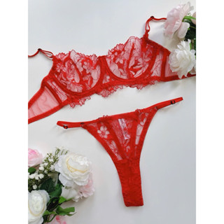 Bộ Đồ Lót Nữ iBRA Áo Ngực ren và Quần Lót Ren Xuyên Thấu  sexy, Lưới mỏng Ren Hoa quyến rũ A38