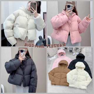 Áo khoác, áo phao béo, áo phao nữ có mũ liền siêu nhẹ ấm áp, chất xốp hàng Qc 3 cúc mẫu mới 2024